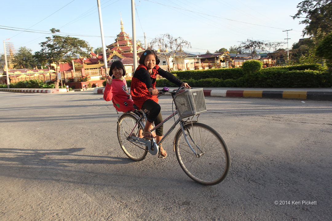 Bikes are the best way to get around town. Life in Myanmar in 2014. © 2014 Keri Pickett