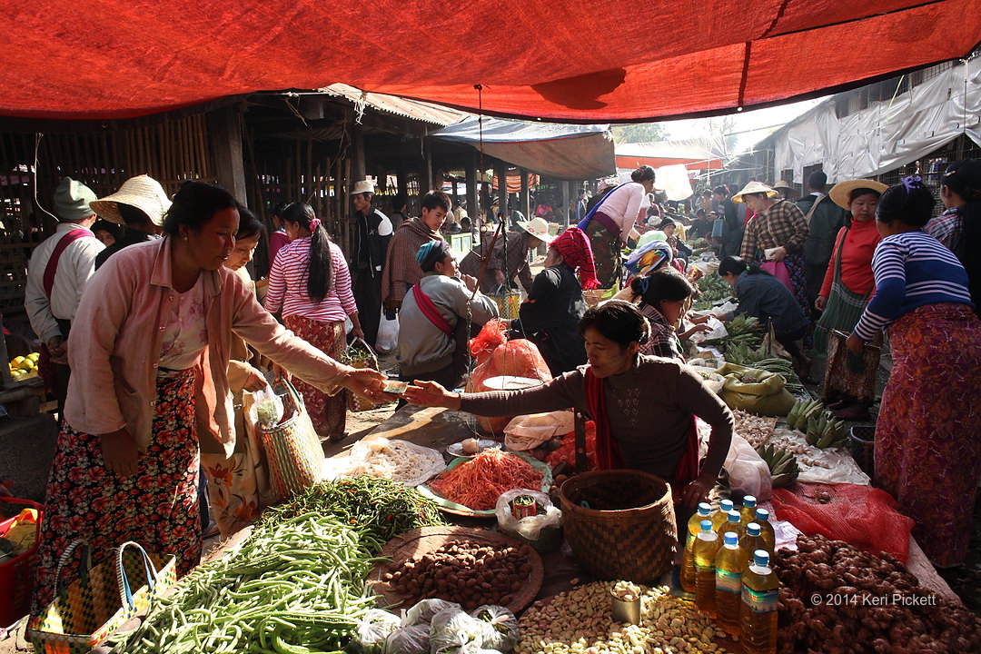 Farmer's market on Inle Lake, Myanmar